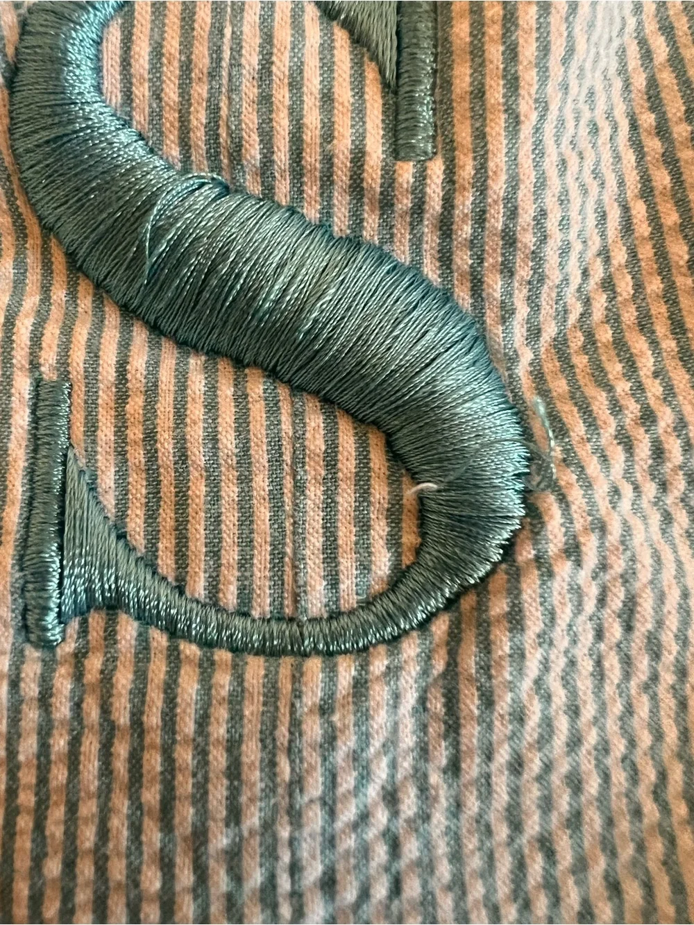 Light Blue Seersucker Romper with Monogram Boy or Girl